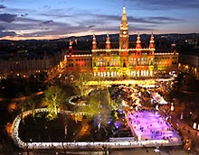 Eisfl&auml;che vor dem Rathaus