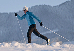 Langlaufen in Winterlandschaft