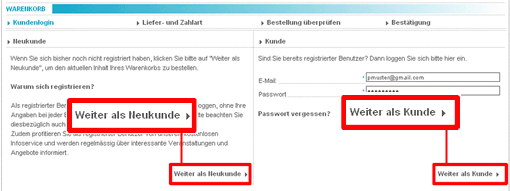 Warenkorb verwalten