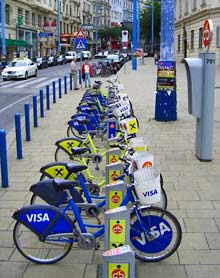Bunte R&auml;der f&uuml;r eine Radtour durch Wien