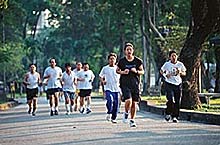 Jogger im Lumphini Park