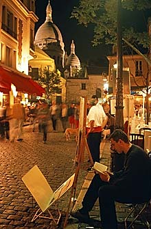 Stra&szlig;enk&uuml;nstler in Montmartre