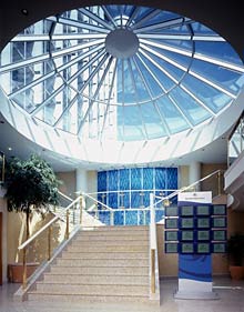 Glaskuppel in der Lobby