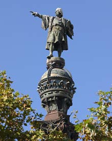 Kolumbus auf der Spitze der Gedenks&auml;ule