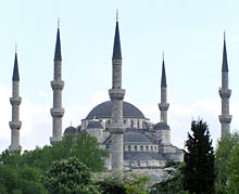 Kuppeln und Minarette der Blauen Moschee