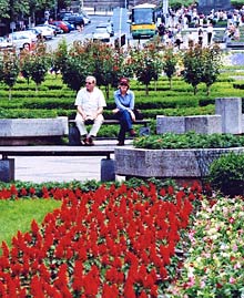 Gr&uuml;nstreifen auf dem Wenzelsplatz