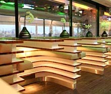 Futuristisches Interieur des Clubs