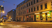 Rothenburger Stra&szlig;e bei Nacht