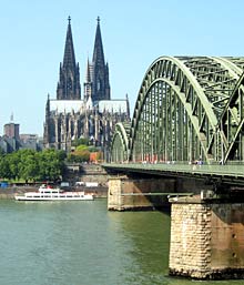 Domblick an der Hohenzollernbr&uuml;cke