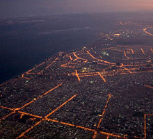 Dubais Lichter im Landeanflug