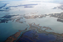 Die lagune von Venedig aus der Luft