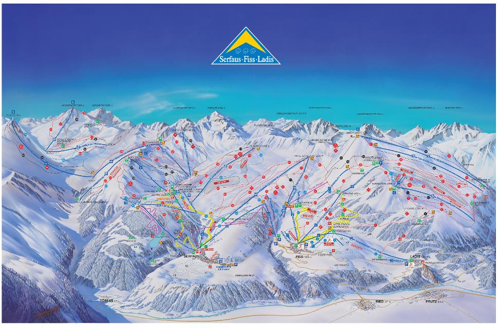 Ski map of Serfaus - Fiss - Ladis