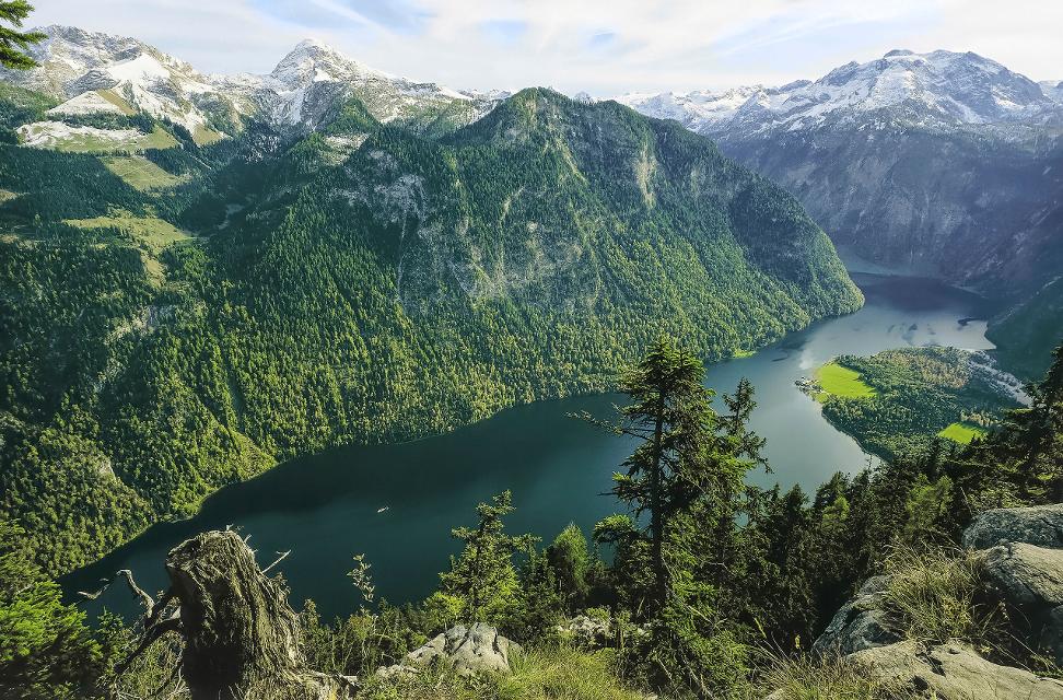 Blick auf den wunderschönen Königssee