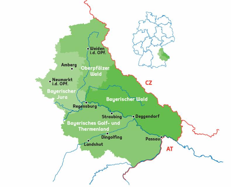 Karte Bayerischer Wald