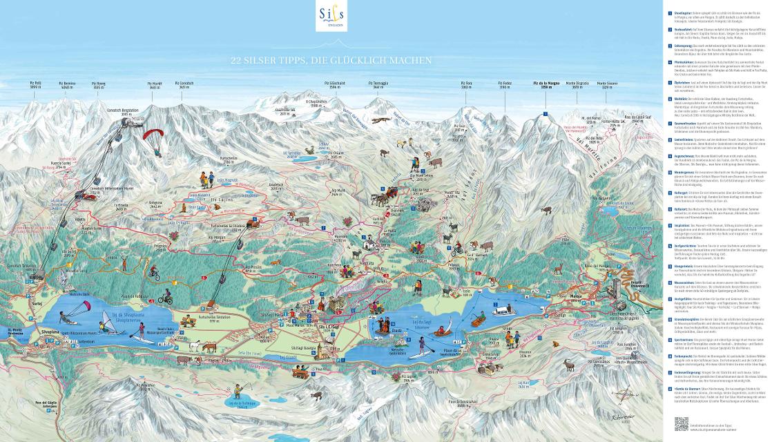 Sils Panoramakarte Sommer