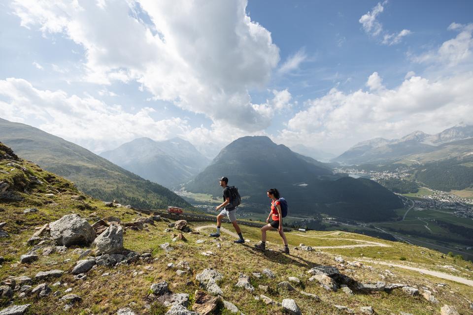 Wanderer in Muottas Muragl