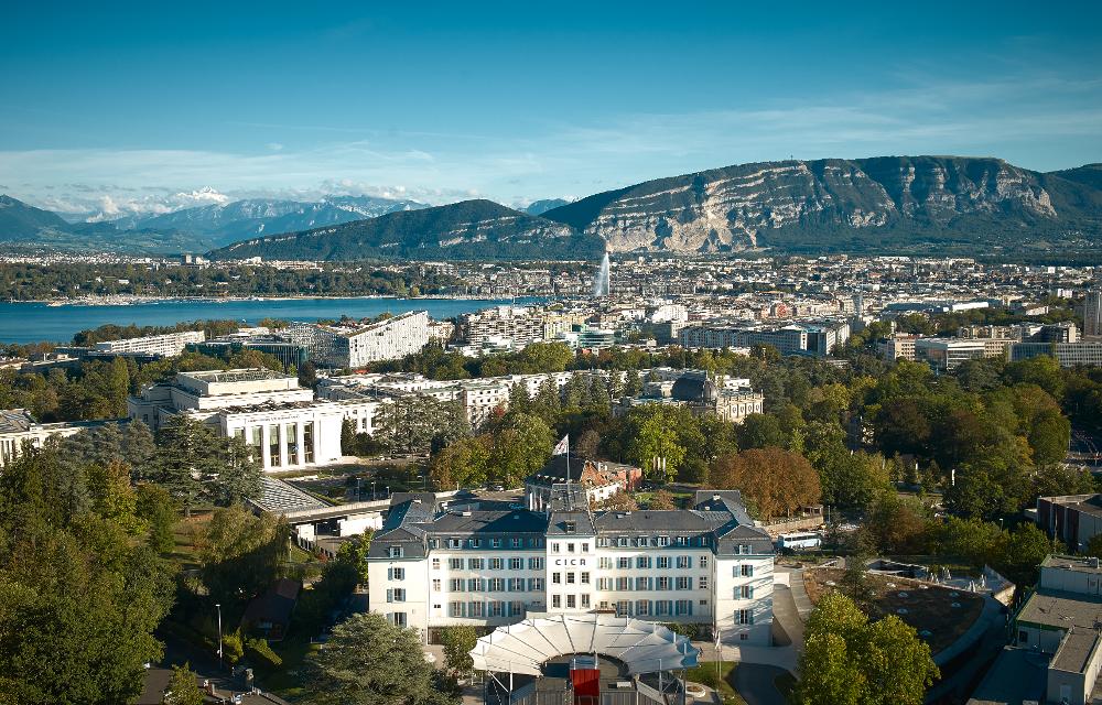 Luftaufnahme des Internationalen Rotes-Kreuz-Komitee