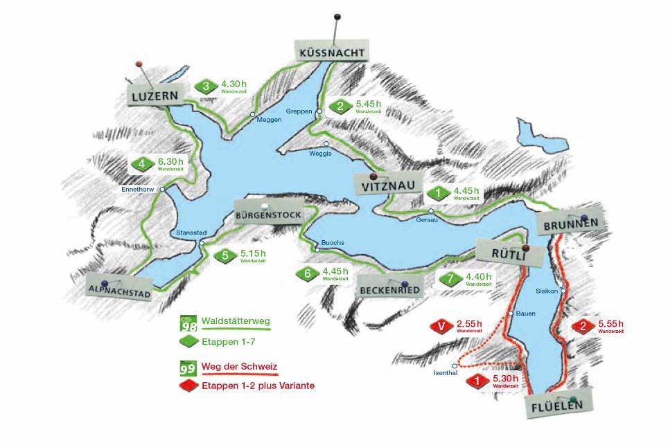 Übersicht Erlebnisregion Luzern