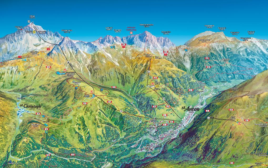 Panoramakarte Arlberg