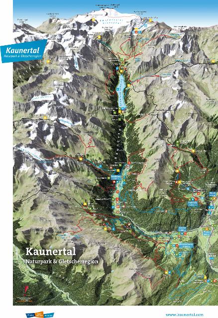 Panoramakarte Kaunertal Sommer