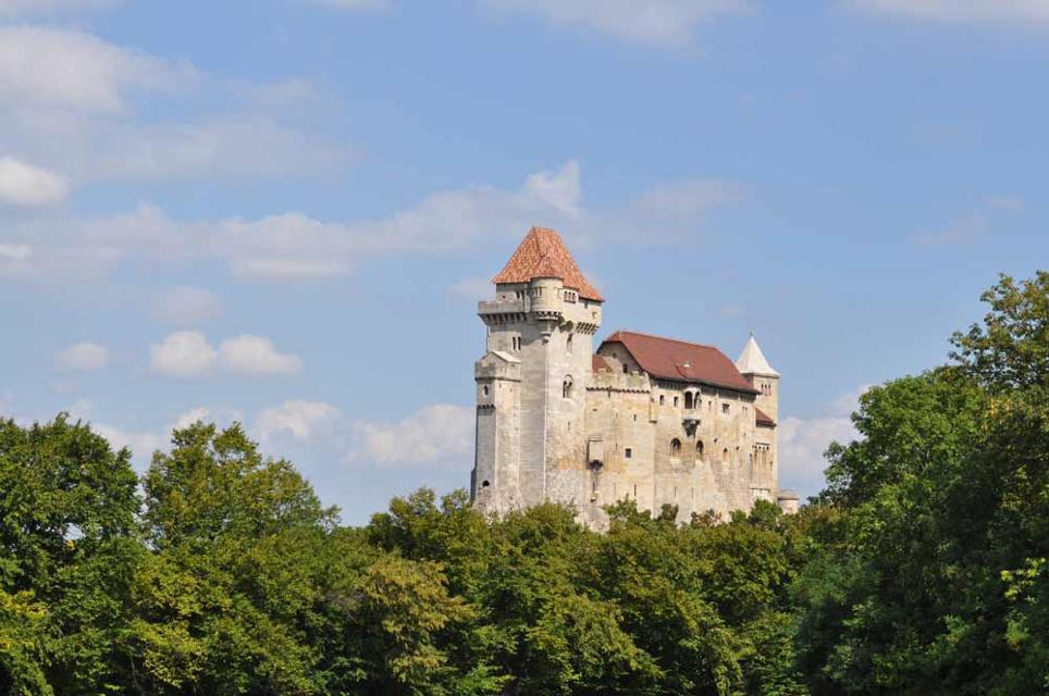 Blick auf Burg Liechtenstein