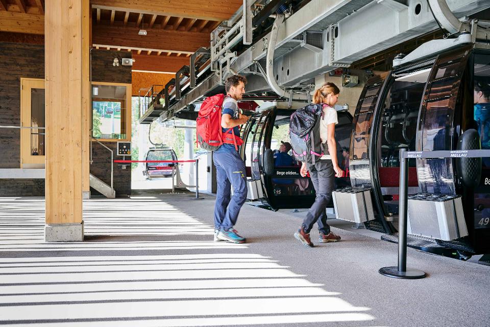 Auffahrt mit der Mellaubahn