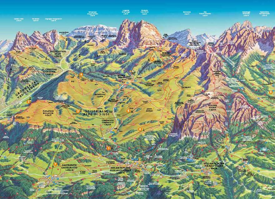 Sommerlifte Panorama Seiser Alm