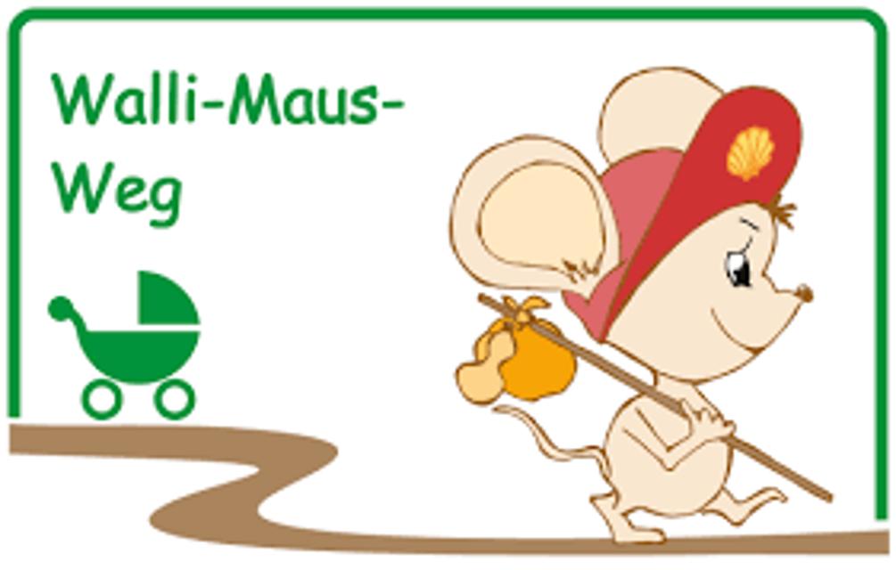 Markierungszeichen Walli-Maus-Weg (für Kinderwagenfahrer)