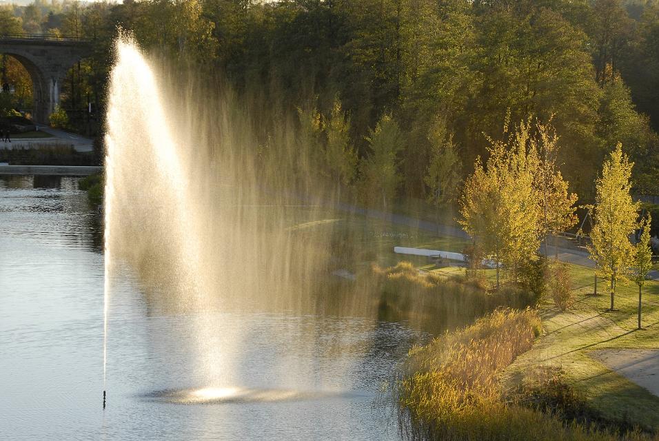 Wasserfontäne im Marktredwitzer Auenpark