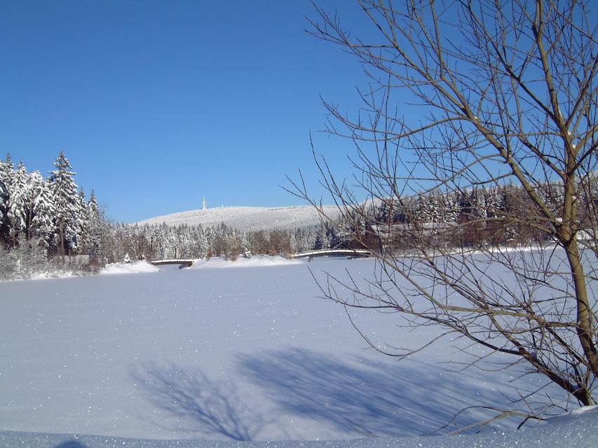 Fichtelsee mit Blick auf Schneeberg