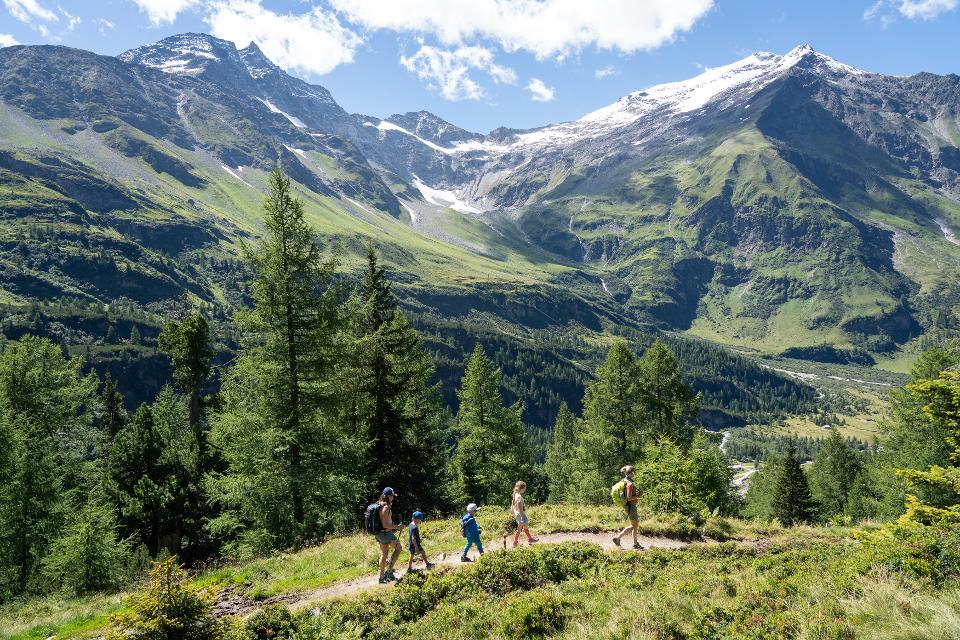 Wanderung am Talschluss Kolm Saigurn: Im Hintergrund die Goldbergruppe