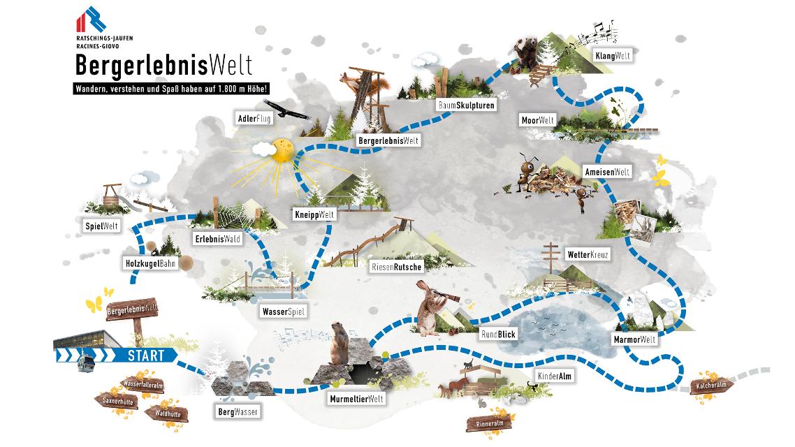 Ratschings-Jaufen Bergerlebniswelt - Übersichtsplan