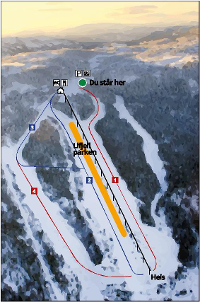 Pistenplan Lifjell Skisenter und Vinterland