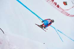 Skirennläufer beim Hahnenkammrennen Skirennläufer beim Hahnenkammrennen