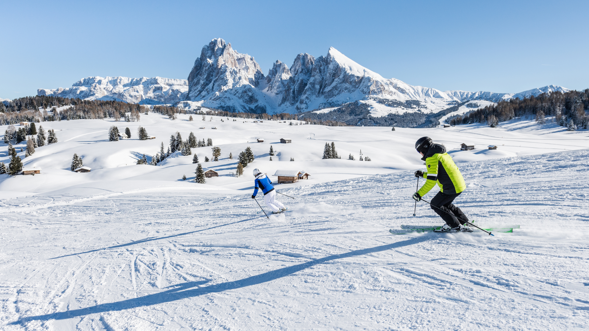 Skifahren auf der Seiser Alm