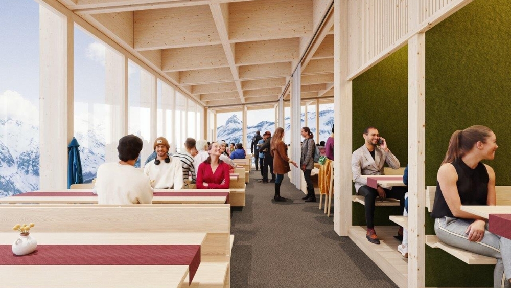 Das Bergrestaurant Grüneck wird hochmodern und hell gestaltet