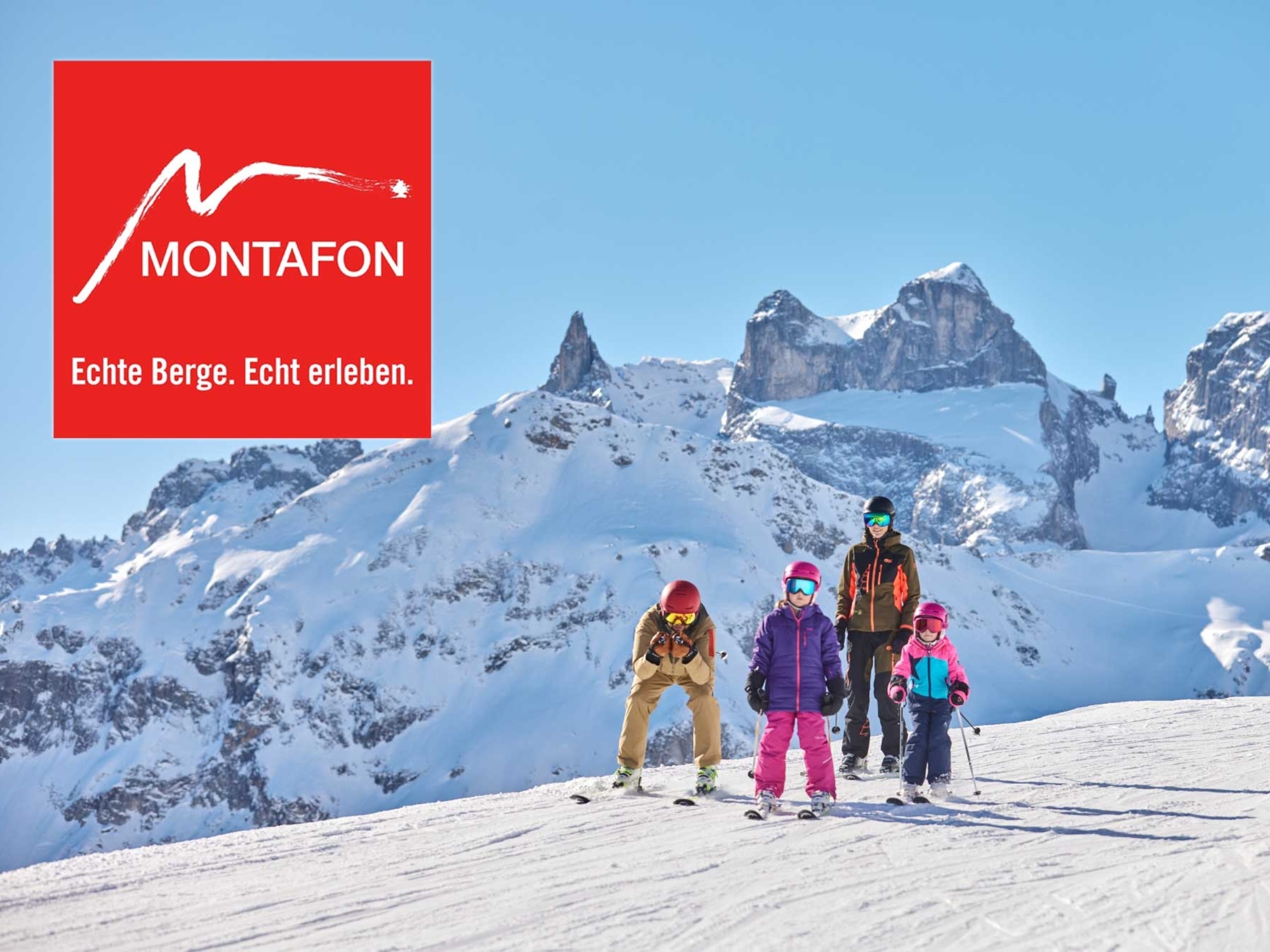 Familienskifahren im Skigebiet Golm