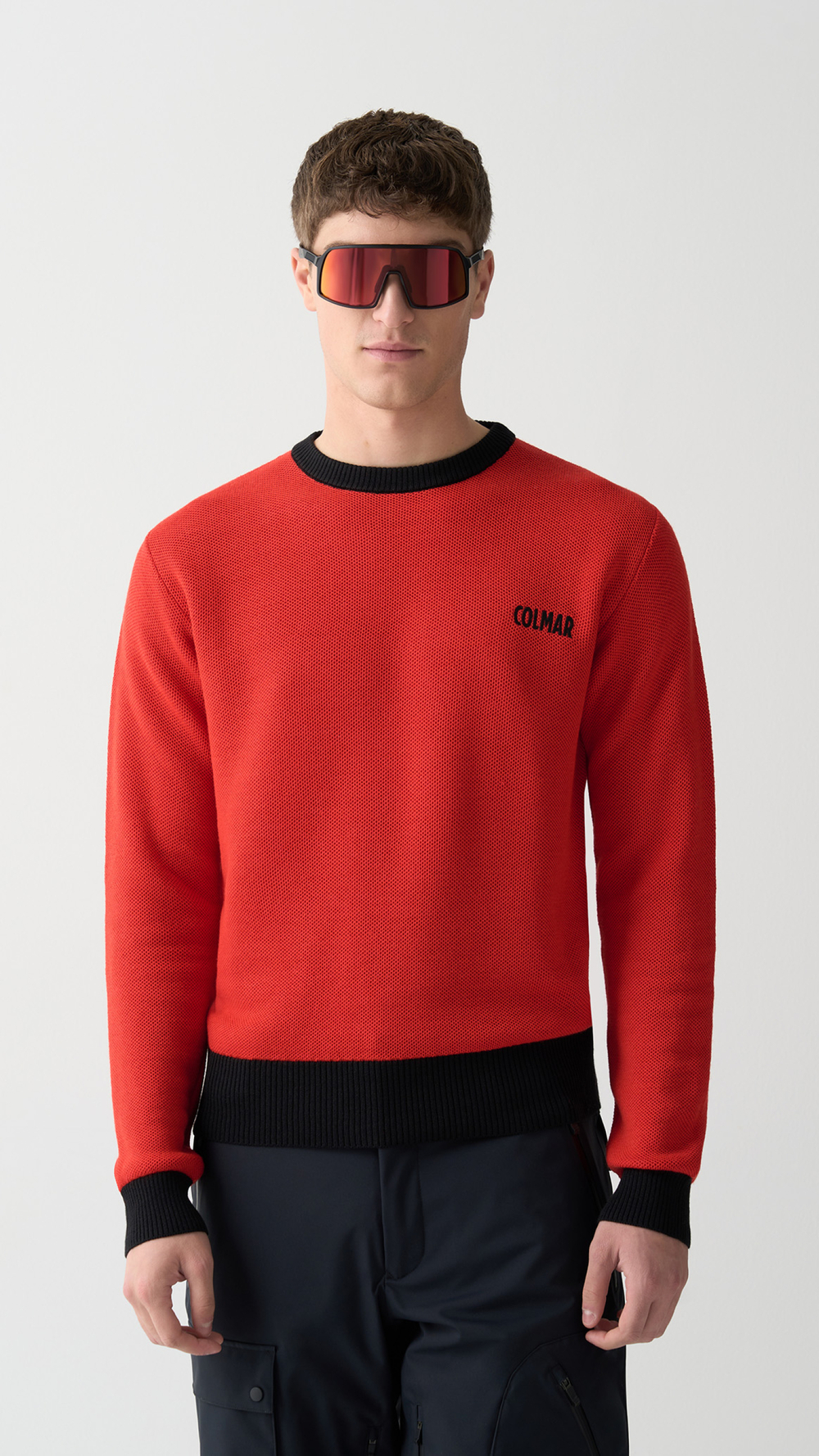 Technischer Rundkragenpulluver aus Wolle