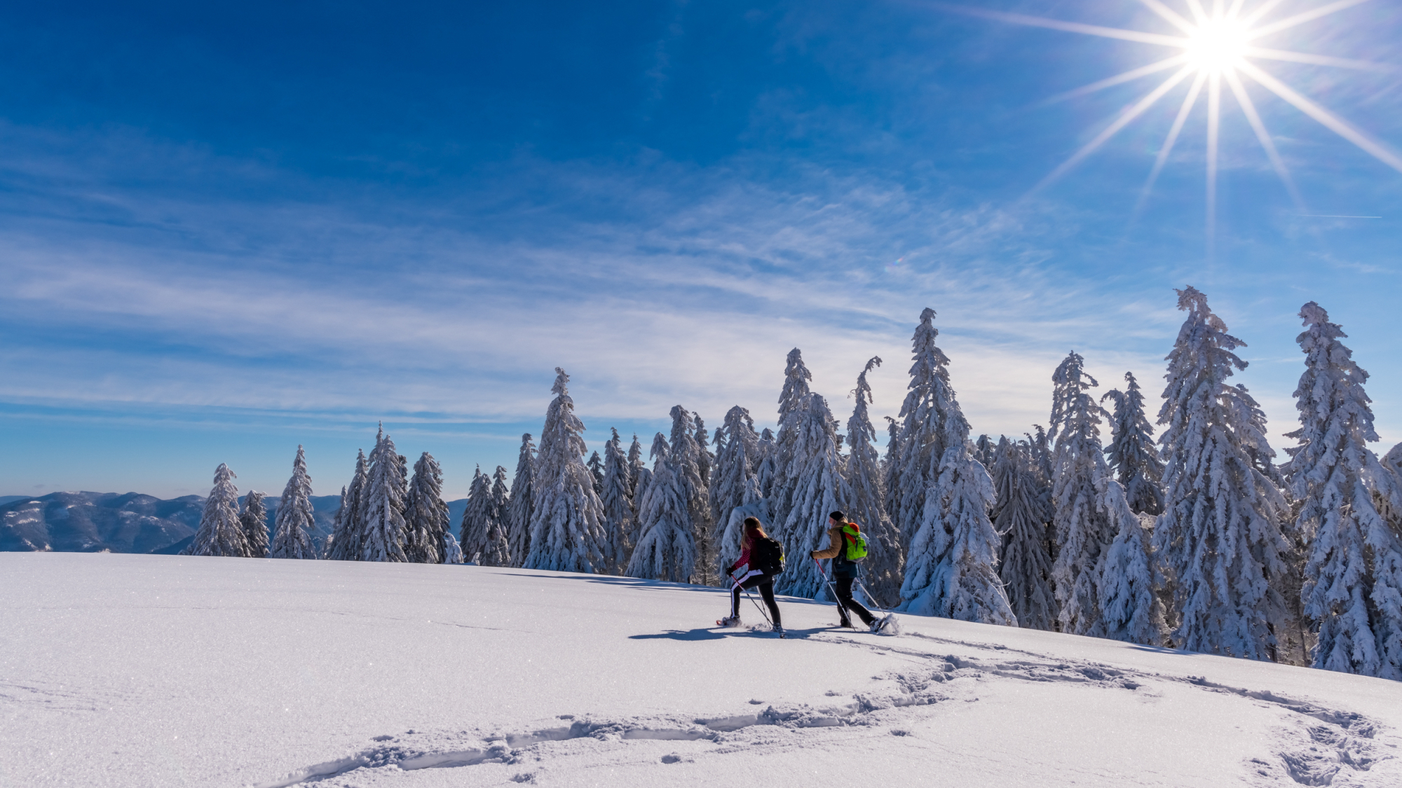 Auch Schneeschuhwandern kann man gut am Belchen