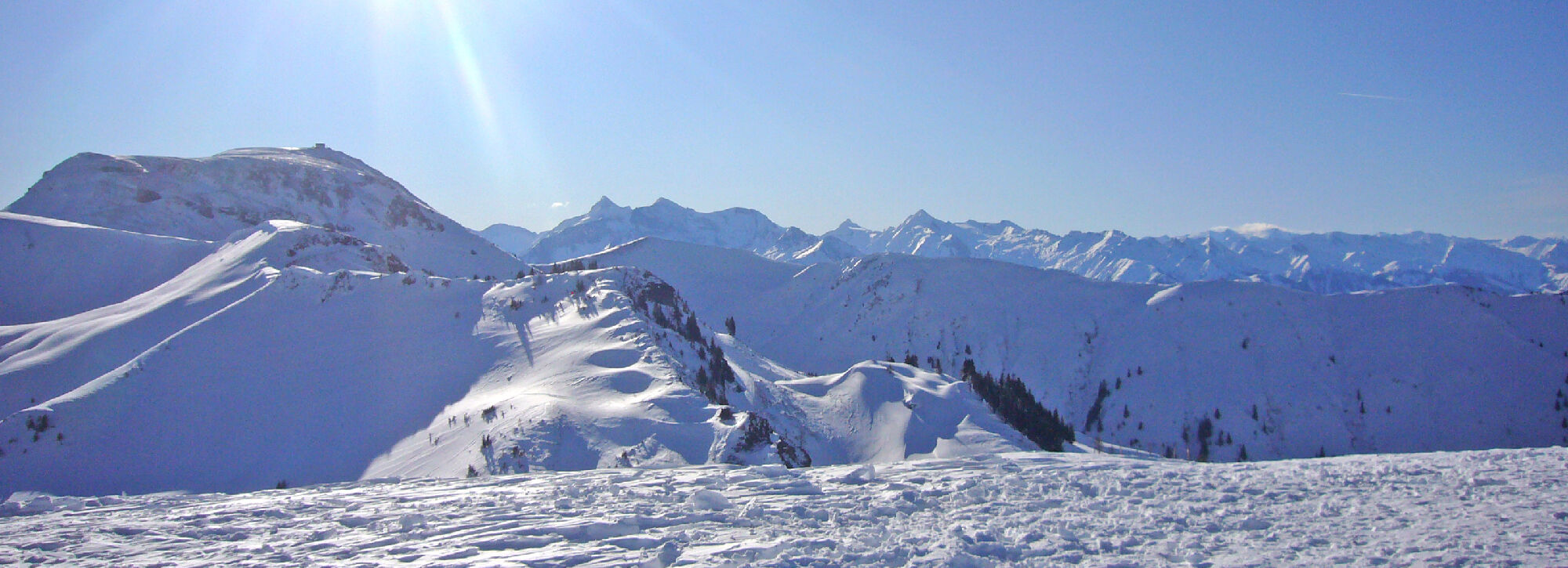 Blick auf das Skigebiet Hochkönig