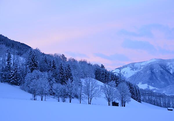 Ausblick vom Balkon im Winter