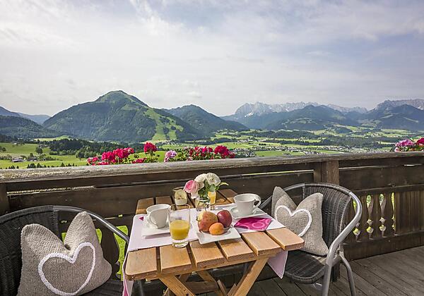 Bauernhof Mühlberg, Koessen - Balkon mit Aussicht