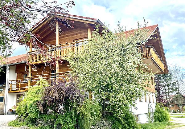 Hausansicht im Frühling