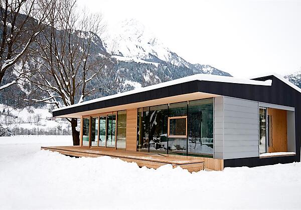 Modulhaus außen Winter