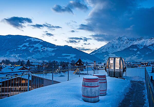 Sauna Gondel auf der Dachterrasse