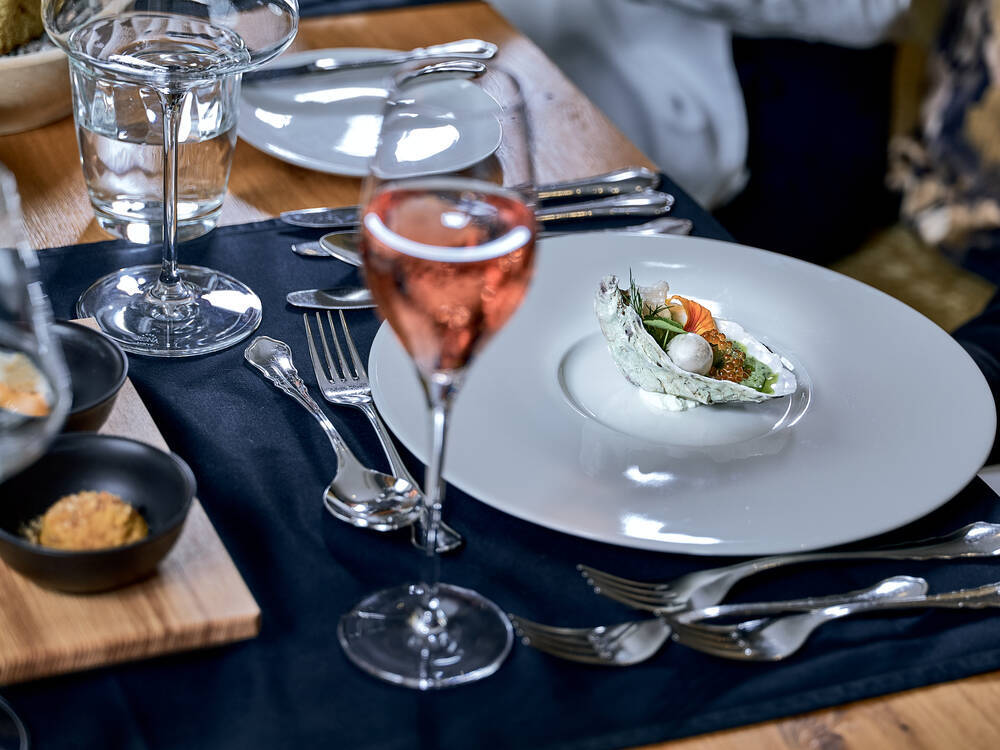 Vorspeien im Familienhotel die HOCHKÖNIGIN in Maria Alm im Salzburger Land Feinschmeckermenü am Aben