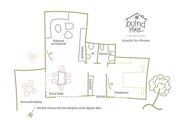 Ferienwohnung Grundriss Buind Hisle