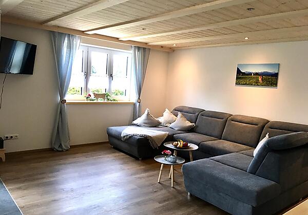 Ferienwohnung Sunnesidde Wohnzimmer m. Schlafcouch