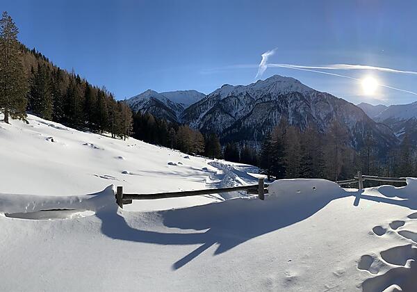 Blick von der Terrasse ins Winterwonderland...