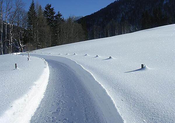 Gut geräumte Winterwanderwege